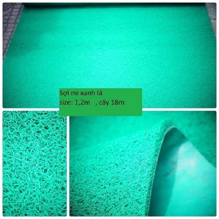 thảm nhựa chống trơn sợi mì màu xanh lá