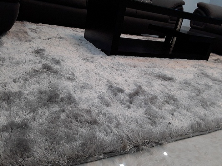 thảm sofa sợi tơ xám